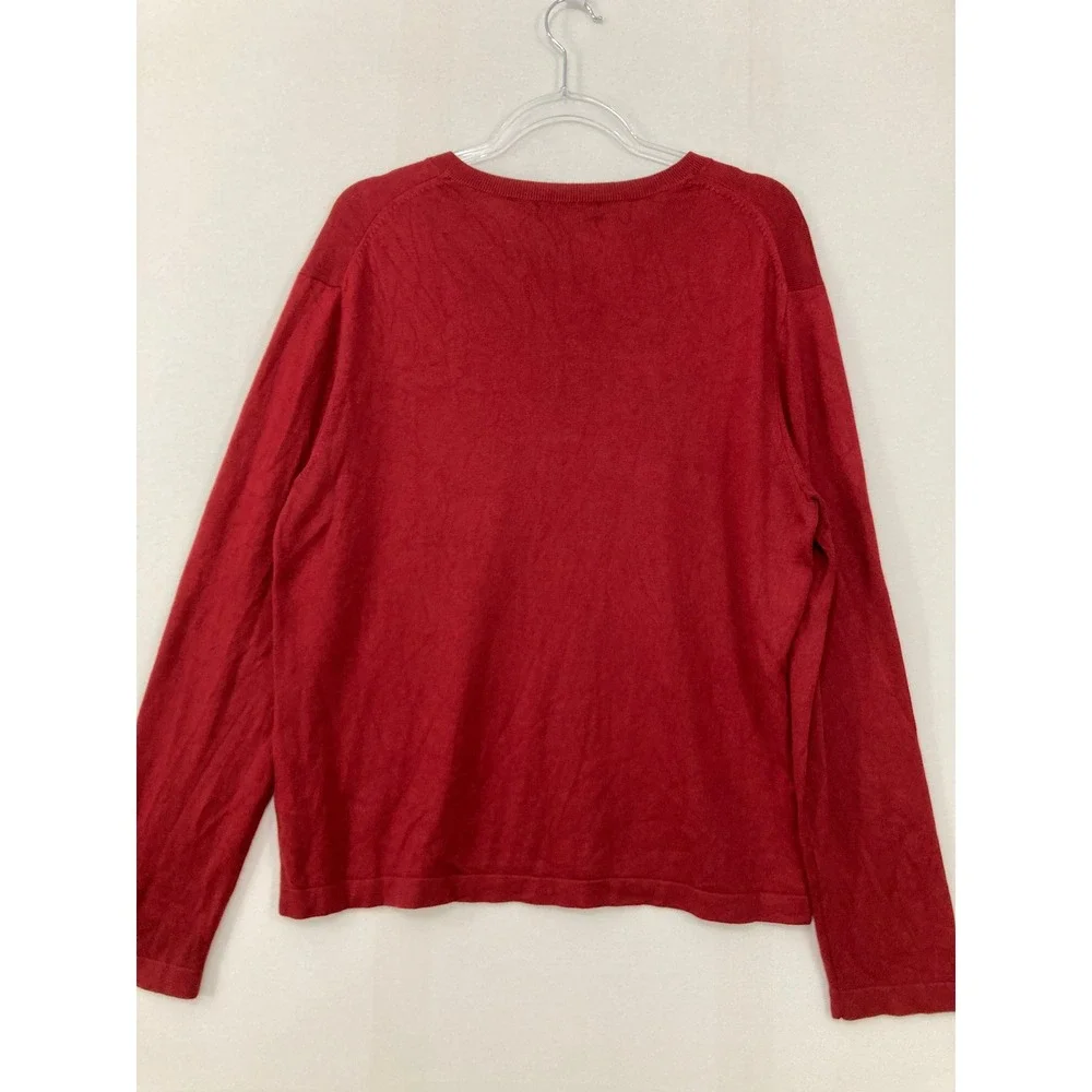Set of Two Banana Republic Sweaters Large Red Green Silk Cashmere V-Neck Luxury